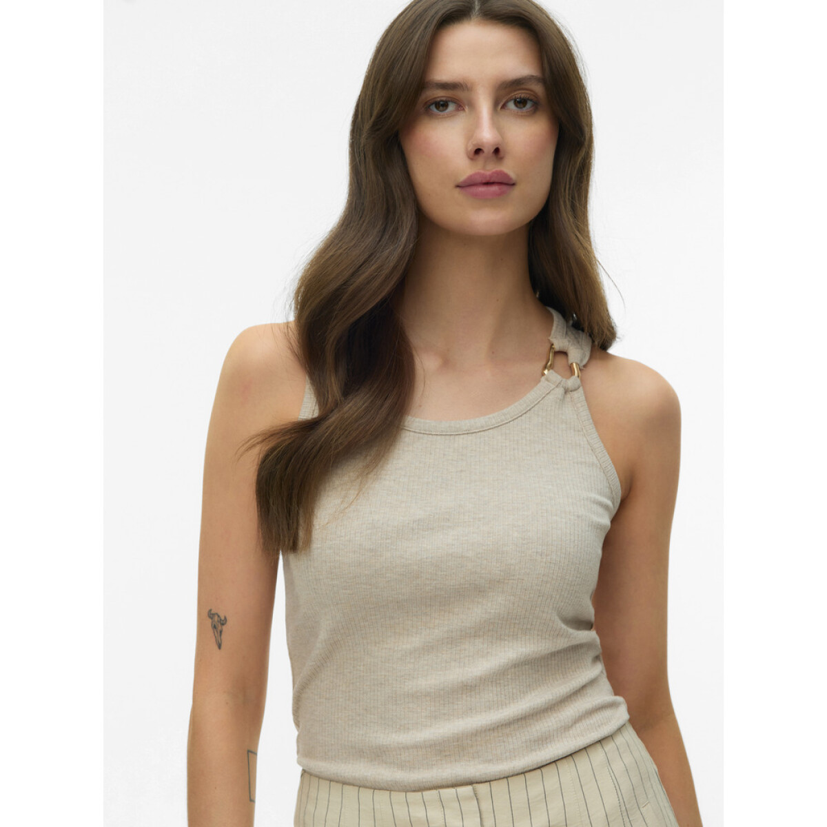 VMKIKI S/L O-NECK TOP JRS BTQ - BIRCH 