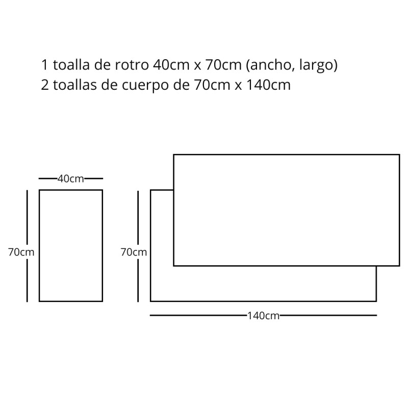 Set 3 toallas 40cm x70cm + 2 70cm x140cm algodón BEIGE