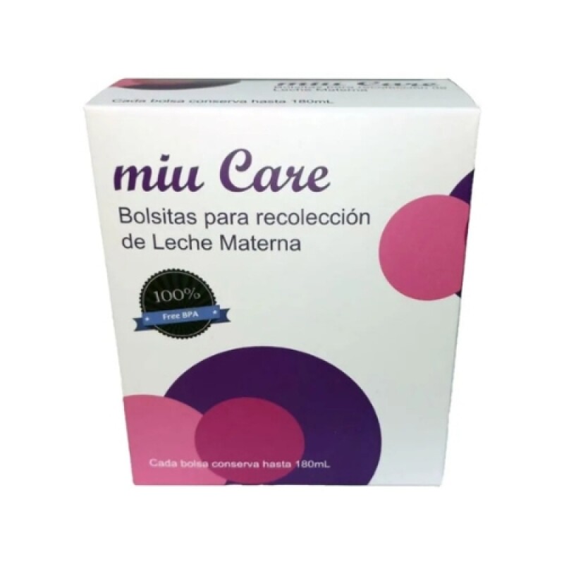 BOLSAS PARA LECHE MATERNA MIU CARE 15 UNIDADES BOLSAS PARA LECHE MATERNA MIU CARE 15 UNIDADES