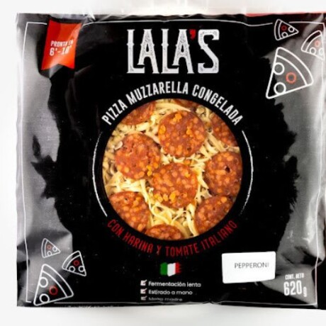 Pizza Muzzarella Congelada Italiana Lala's con Pepperoni 001