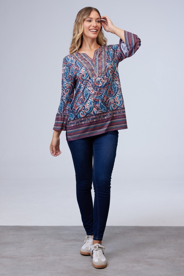 Blusa Print AZUL/MULTI