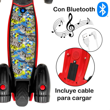 Monopatín Tripatín C/ Humo, Bluetooth, Luz Y Sonido Negro/Rojo