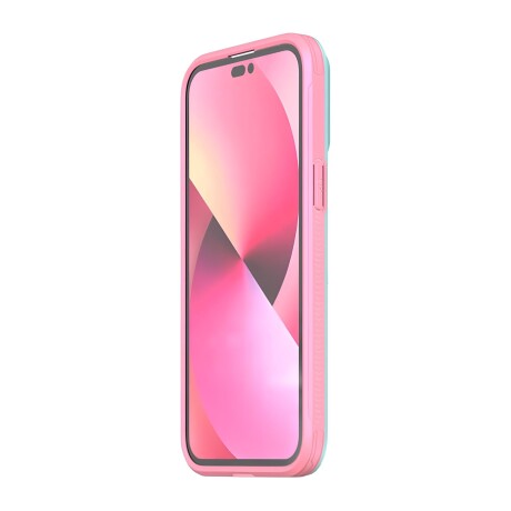 Protector Case con Protector de Cámara Slide para iPhone 14 Sky blue+pink