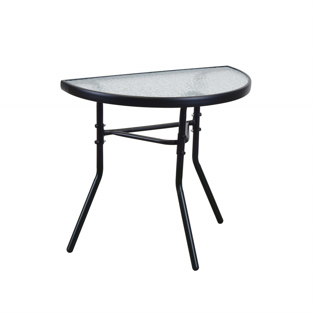 Set De Jardín Mesa De Vidrio + 2 Sillas Símil Rattan Beige