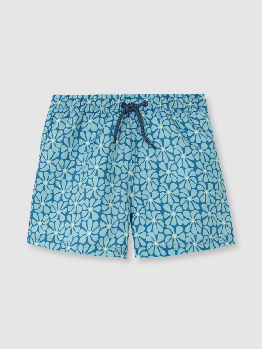 Bañador Estampado Retro Azul