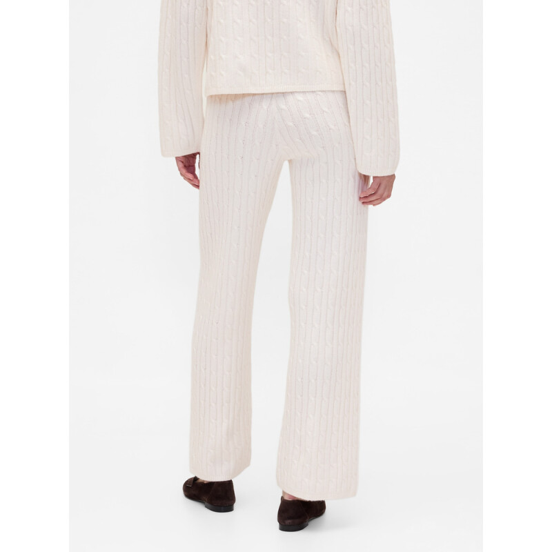 CASHSOFT CABLE PANT IVORY FROST