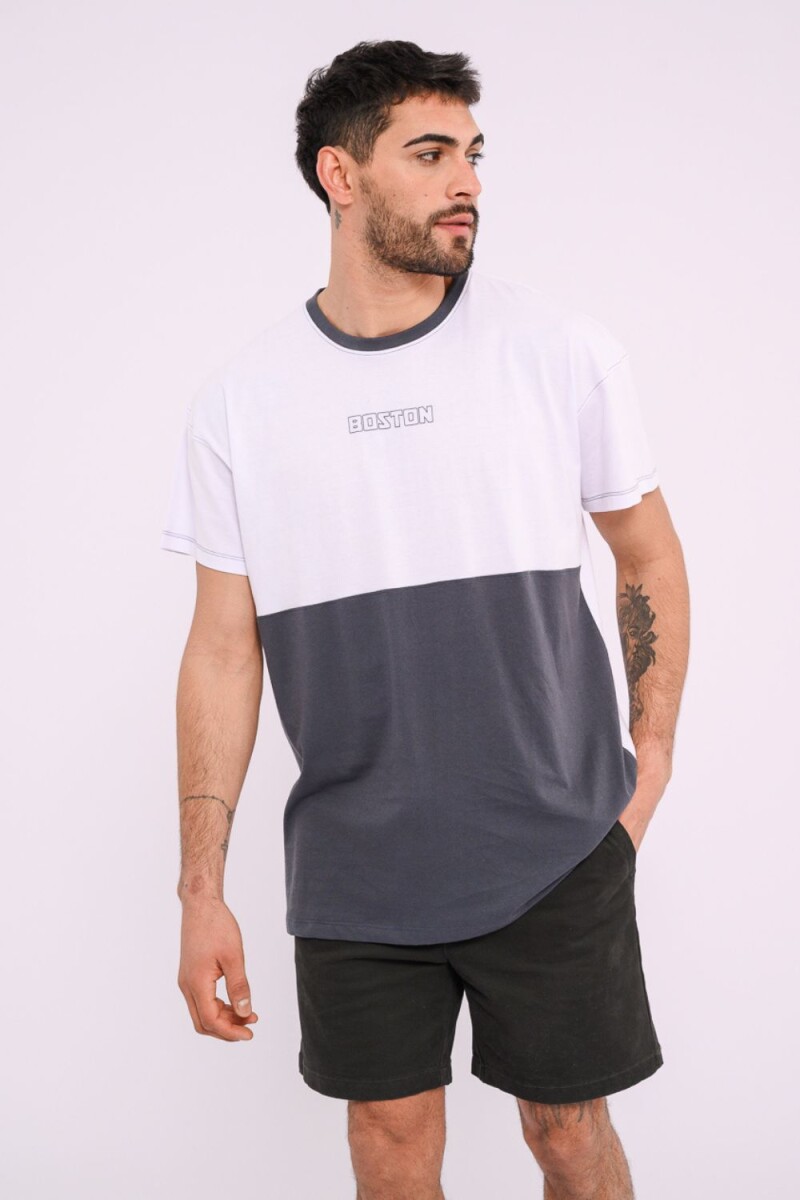 Remera oversize estampada Azul