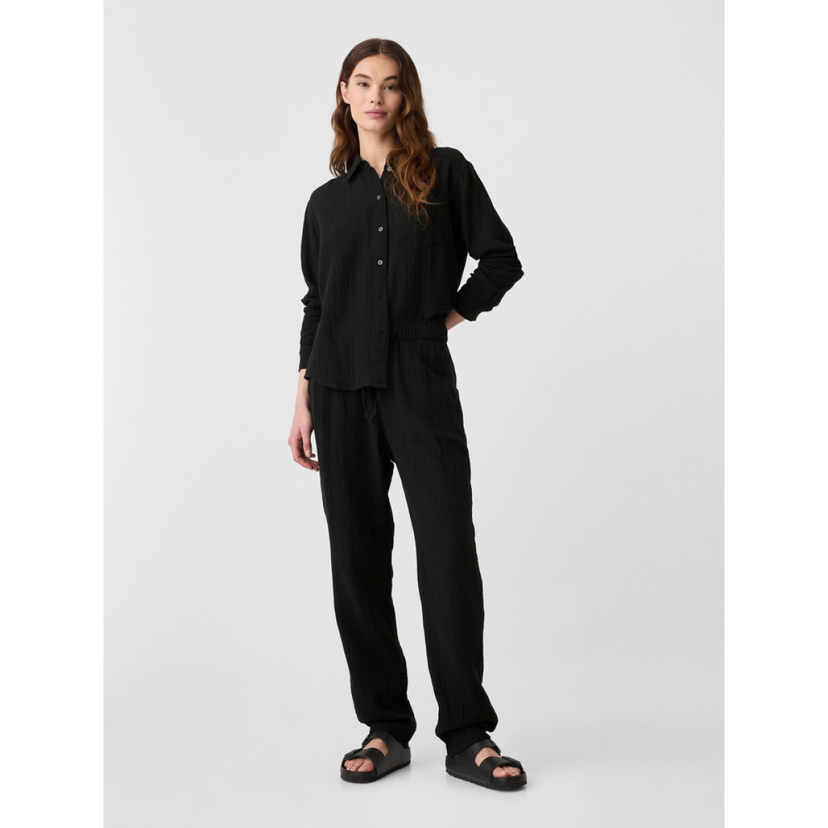 V-EASY PANT GAUZE - BLACK 1 