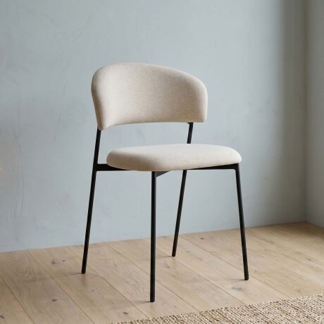 SILLA DE COMEDOR METAL-Y-TELA NATURAL-BEIGE DANNY