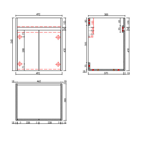 MOBILIARIO BAÑO MUEBLE LAQUEADO BLANCO 51X39X56CM 2 PUERTAS 000