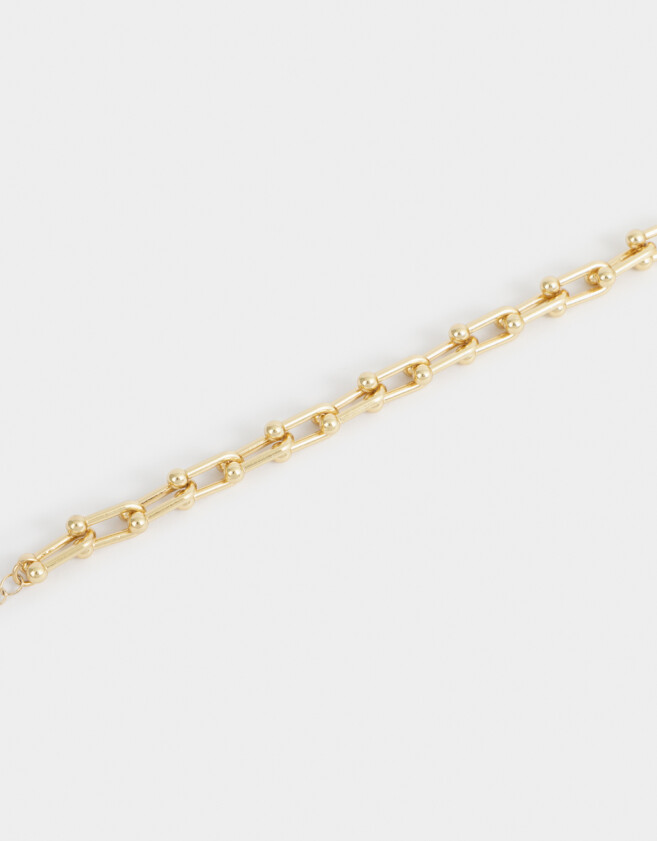 Pulseras Flexibles Bañada en Oro Pulsera Eslabones Bañada En Oro - Dorado