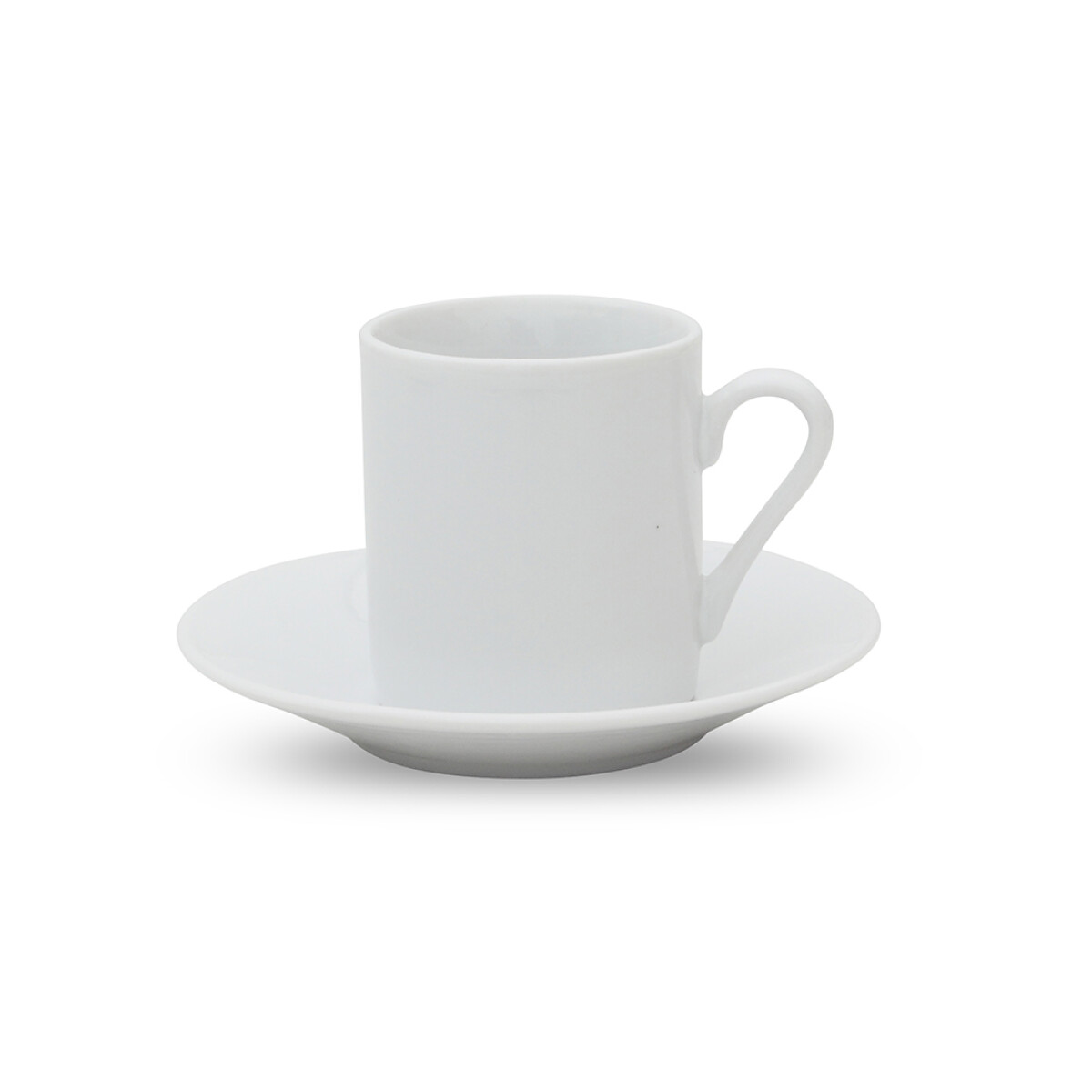 Set 6 tazas y plato cafe 90 ml ceramica blanca Selecta 