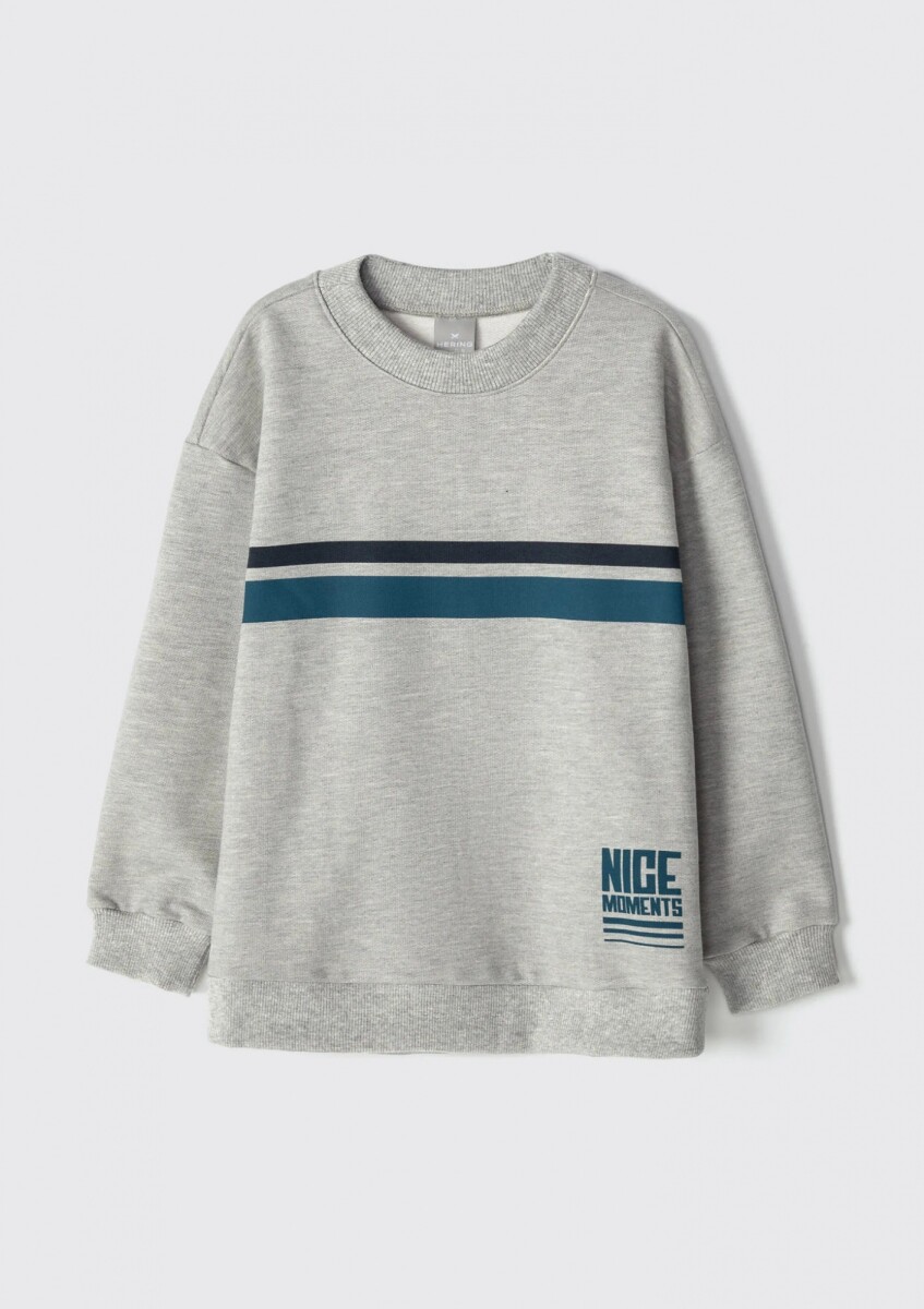 BUZO ESTAMPADO INFANTIL - GRIS 