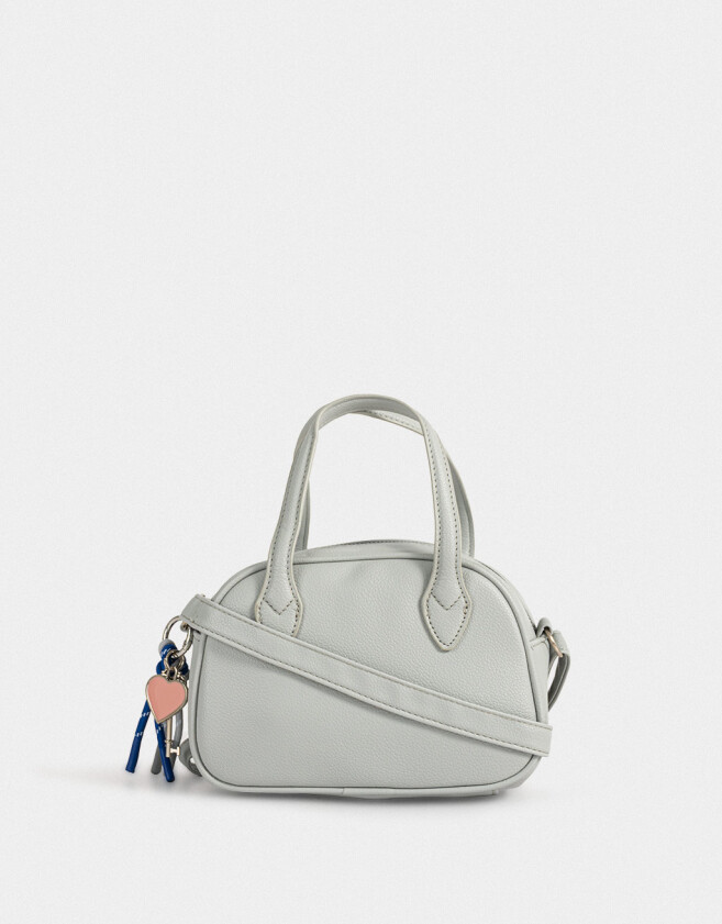 Bowling Cartera Bowling Gris Con Charm - Gris Claro