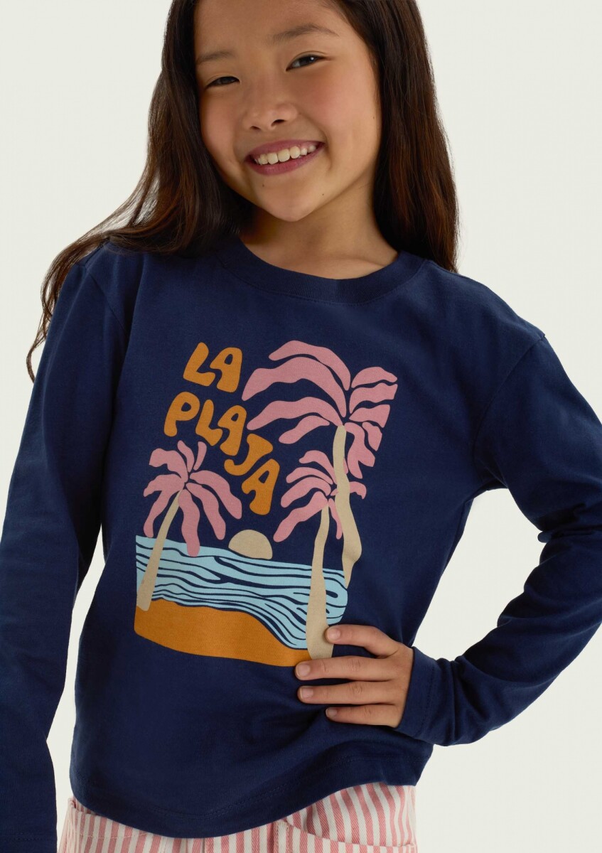 BLUSA DE MANGA LARGA CON ESTAMPADO - BLUSA ML FEM 