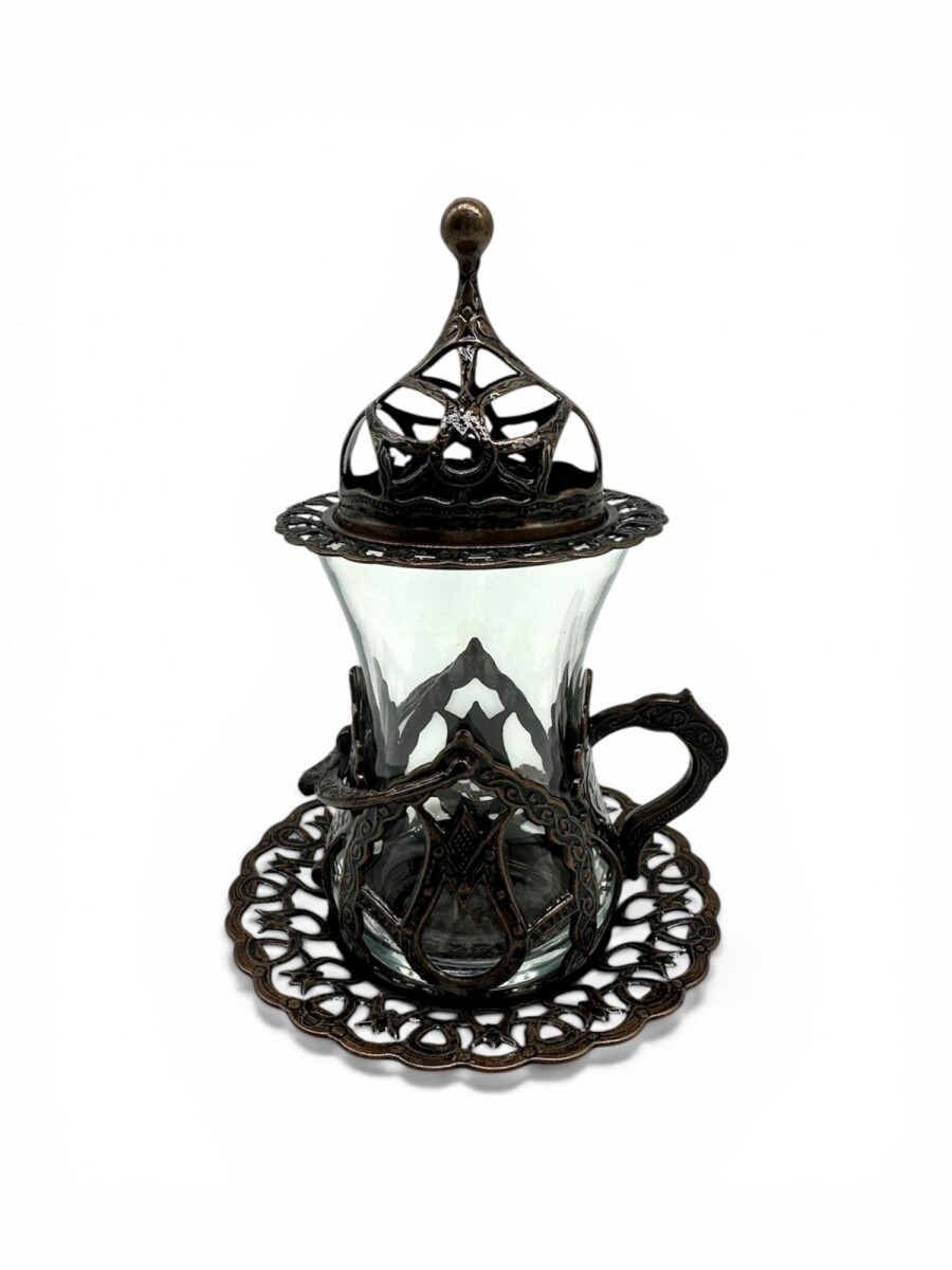 Taza metal x1 cobre con tapa mini tajine 