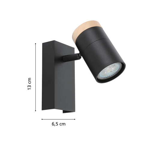 Lámpara de pared foco GU10 acero negro CARTAGENA EG0594