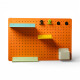 Panel perforado pegboard metálico organizador de pared 60x40 cm – Multiuso para el hogar Naranja