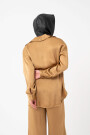CAMISA DE TEJIDO ARRUGADO Camel