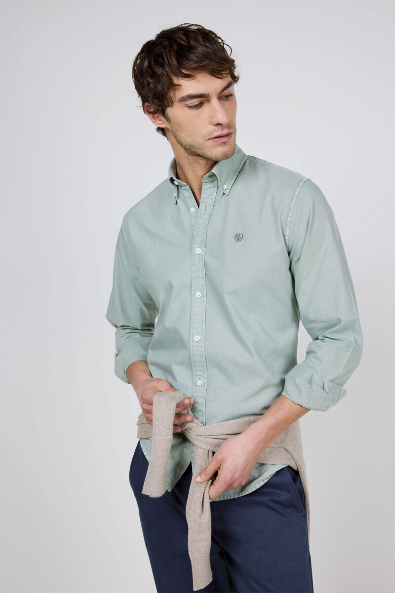 Camisa Garment Dyed Verde
