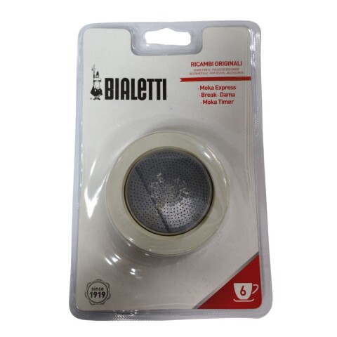 Set Filtro y 3 Juntas Cafetera Italiana Original Bialetti 6 Tazas Set Filtro y 3 Juntas Cafetera Italiana Original Bialetti 6 Tazas