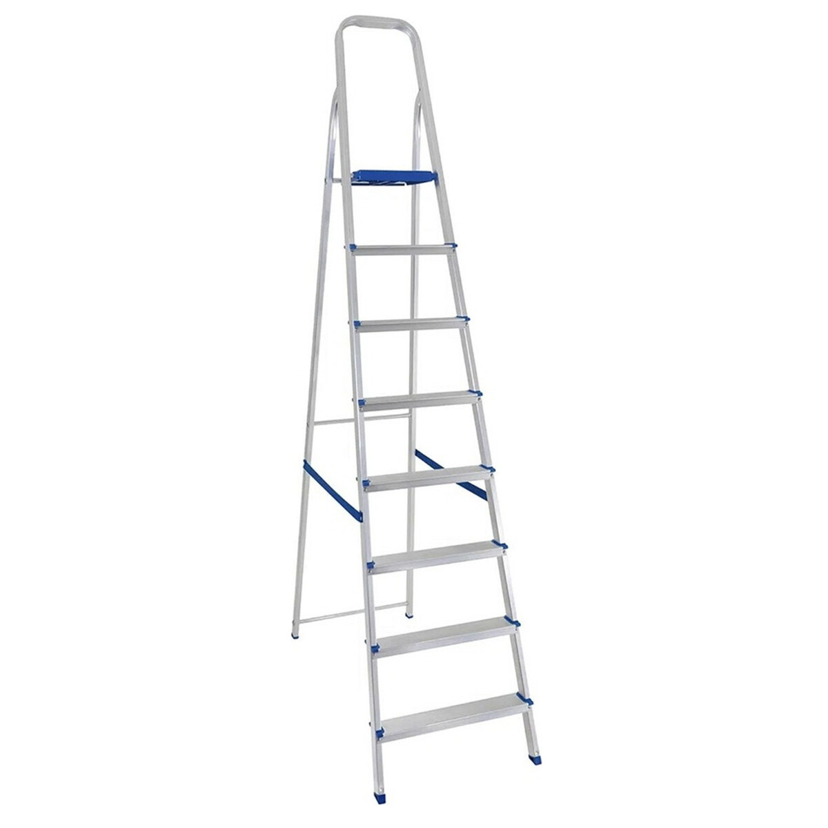 Escalera De Aluminio Tijera Mor 5106 Plateado/azul 