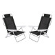 Set X 2 Sillas Summer 6 Posiciones Aluminio NEGRO