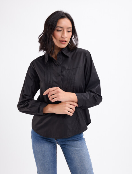 Camisa con tablas Florencia negro