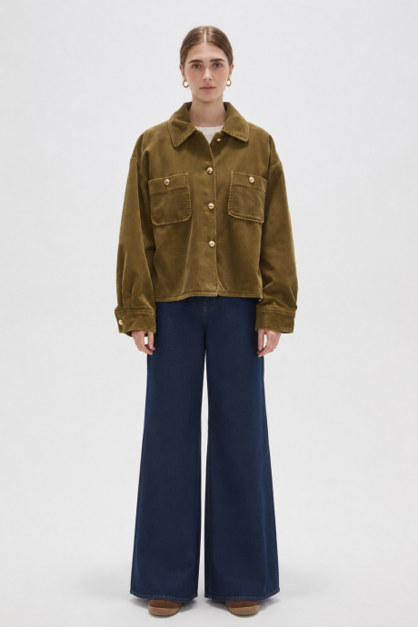 Sobrecamisa Tamia Verde Oliva Oscuro