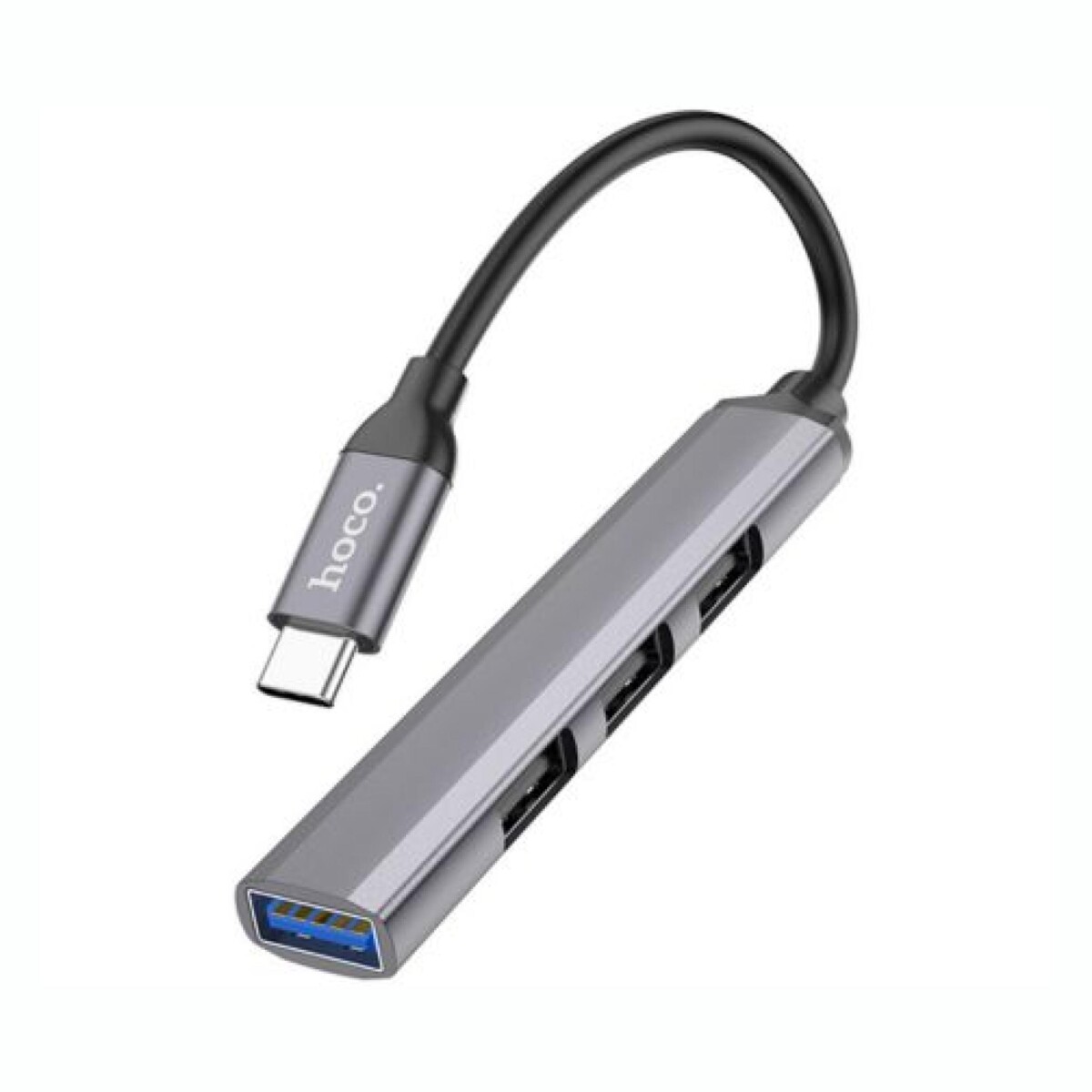 Hub HOCO 4 En 1 HB26 USB-C A 1 USB-A 3.0 Y 3 USB-A 2.0 - Metal Gray 