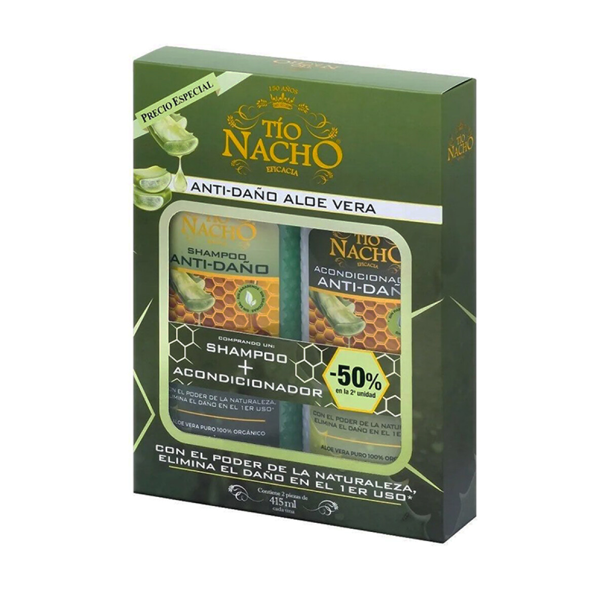 Tío Nacho Pack Aloe Vera Shampoo 415 ml + Acondicionador 415 ml 