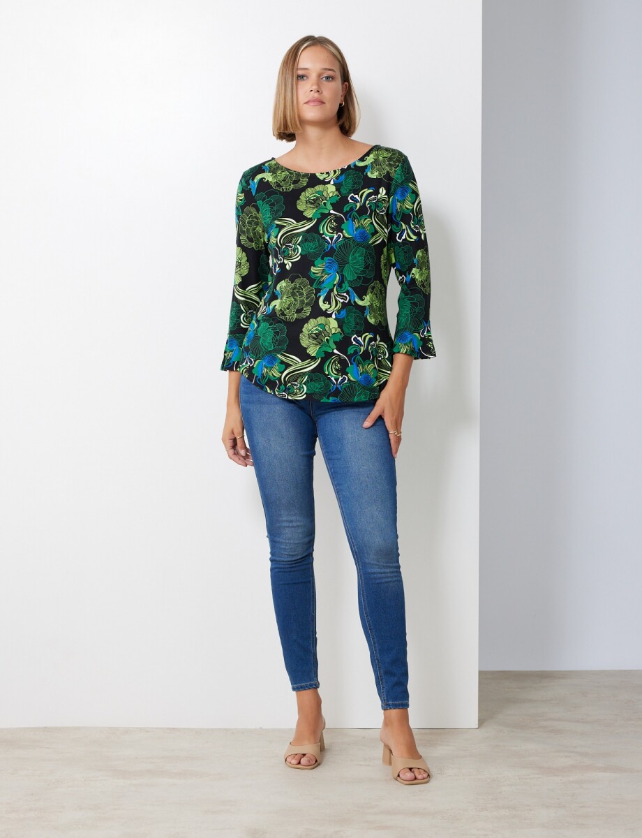 Remera Printed - Multi/verde 