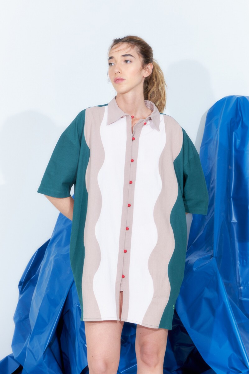 Túnica patches zig zag verde