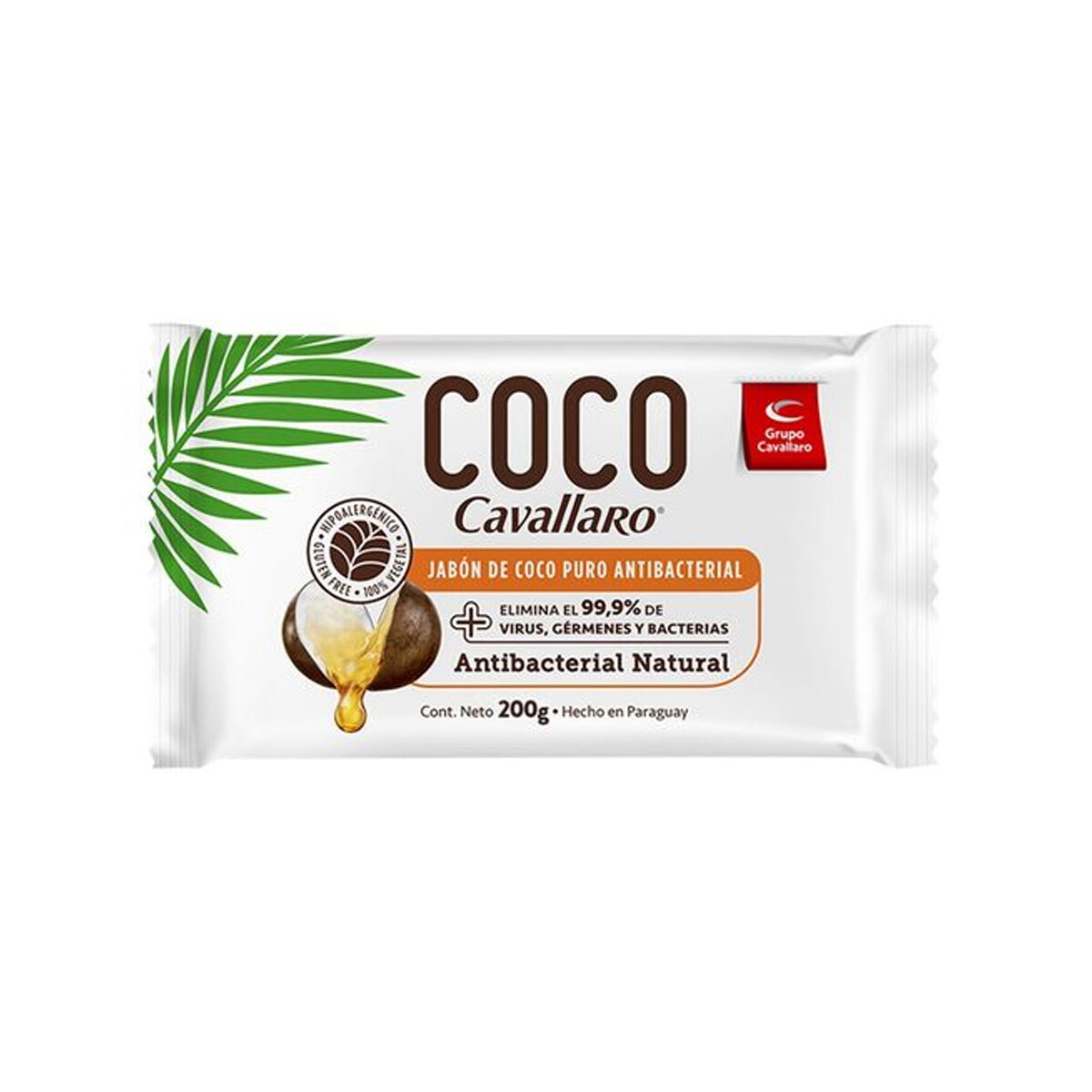 Jabón de Tocador de Coco Puro Cavallaro 200 gr 