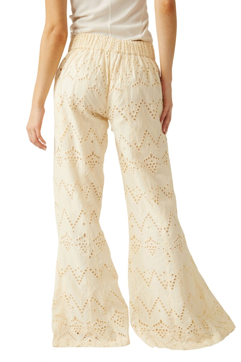 EMMA EMBROIDERED PANT Marfil