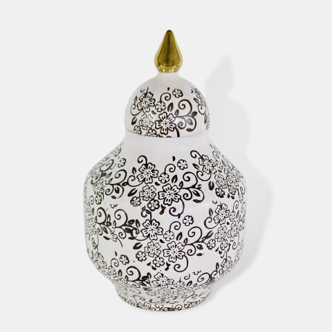 URNA CERAMICA BLANCO C/DIS 23X37CM Unica