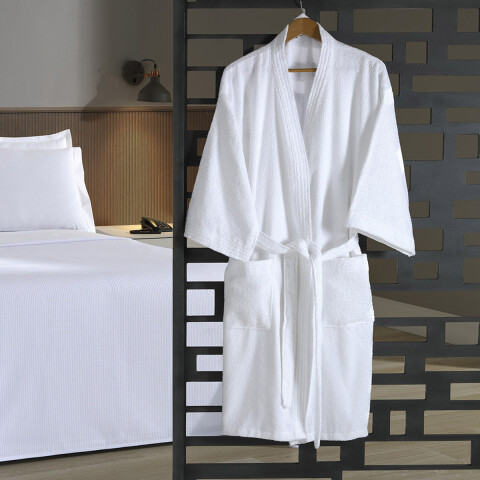 Bata de Baño Dohler Felpa Blanca Talle M al XG U