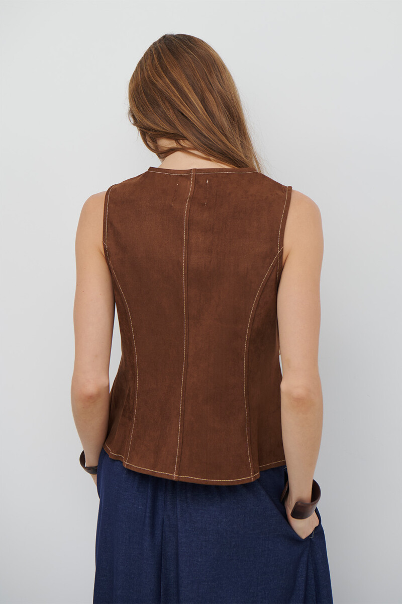 CHALECO SUEDE MARRON