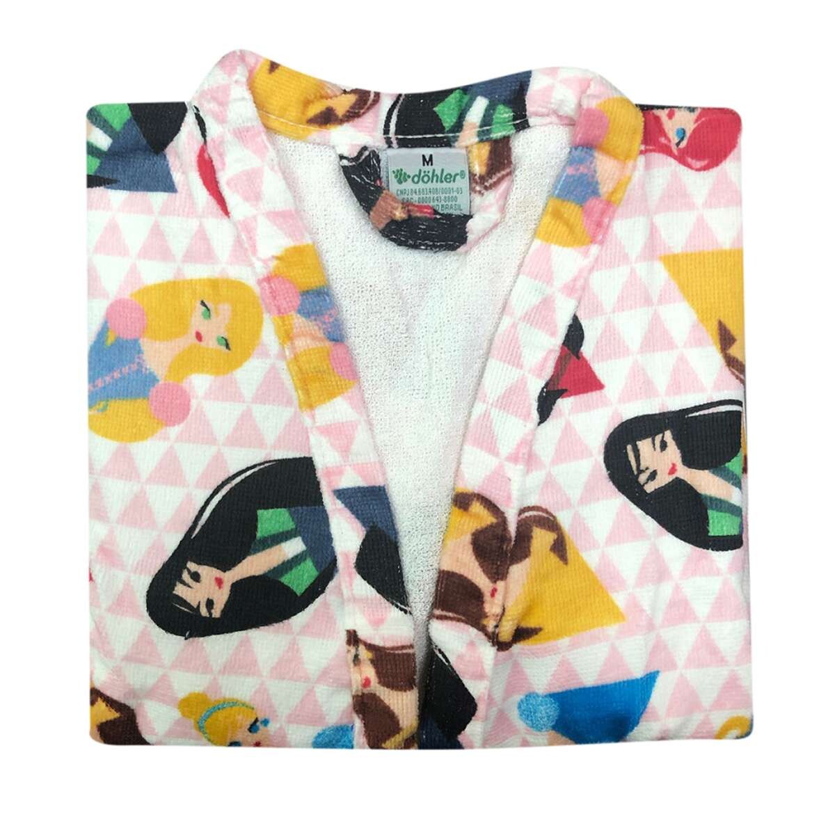 Bata de Baño Princesas Disney de Algodón Infantil - Rosa 