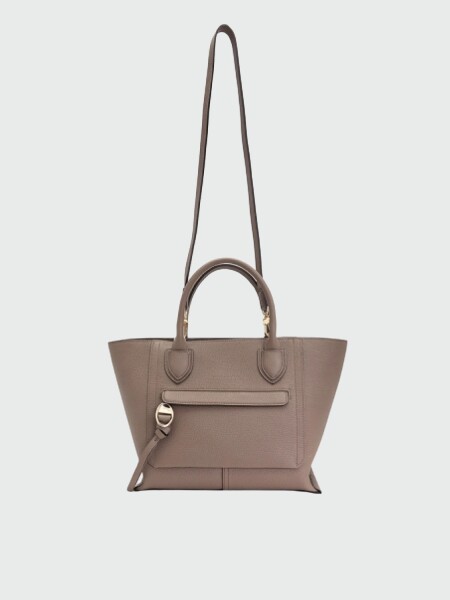 Longchamp -Cartera de cuero con asas y correa desmontable, Mailbox Visón