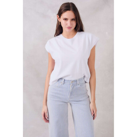 Remera Corta Lavada Blanco