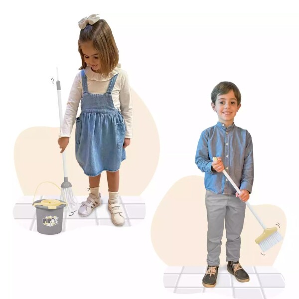 Set Juguetes Limpieza Hogar De Cuevas Infantil 12 Accesorios Variante Color Gris