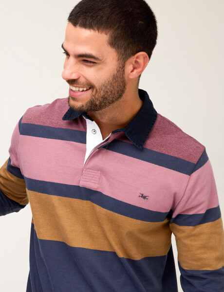 REMERA POLO RAYADA Bordo