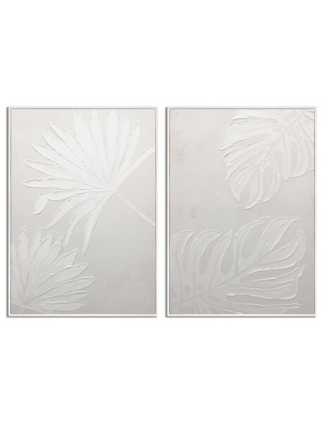 SET 2 CUADROS 50x70cm MARCO PINTURA HOJAS SET 2 CUADROS 50x70cm MARCO PINTURA HOJAS
