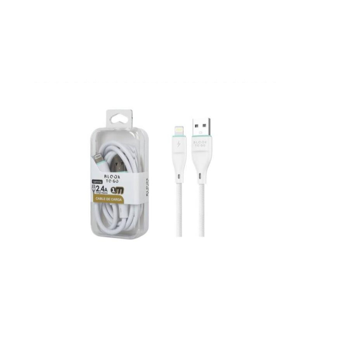 Cable De Datos Bloox To Go Usb A A Lightning Pvc 100Cm Ub - BLANCO 