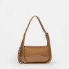 Cartera Al Hombro Leaf en Efecto Cuero Charol Taupe