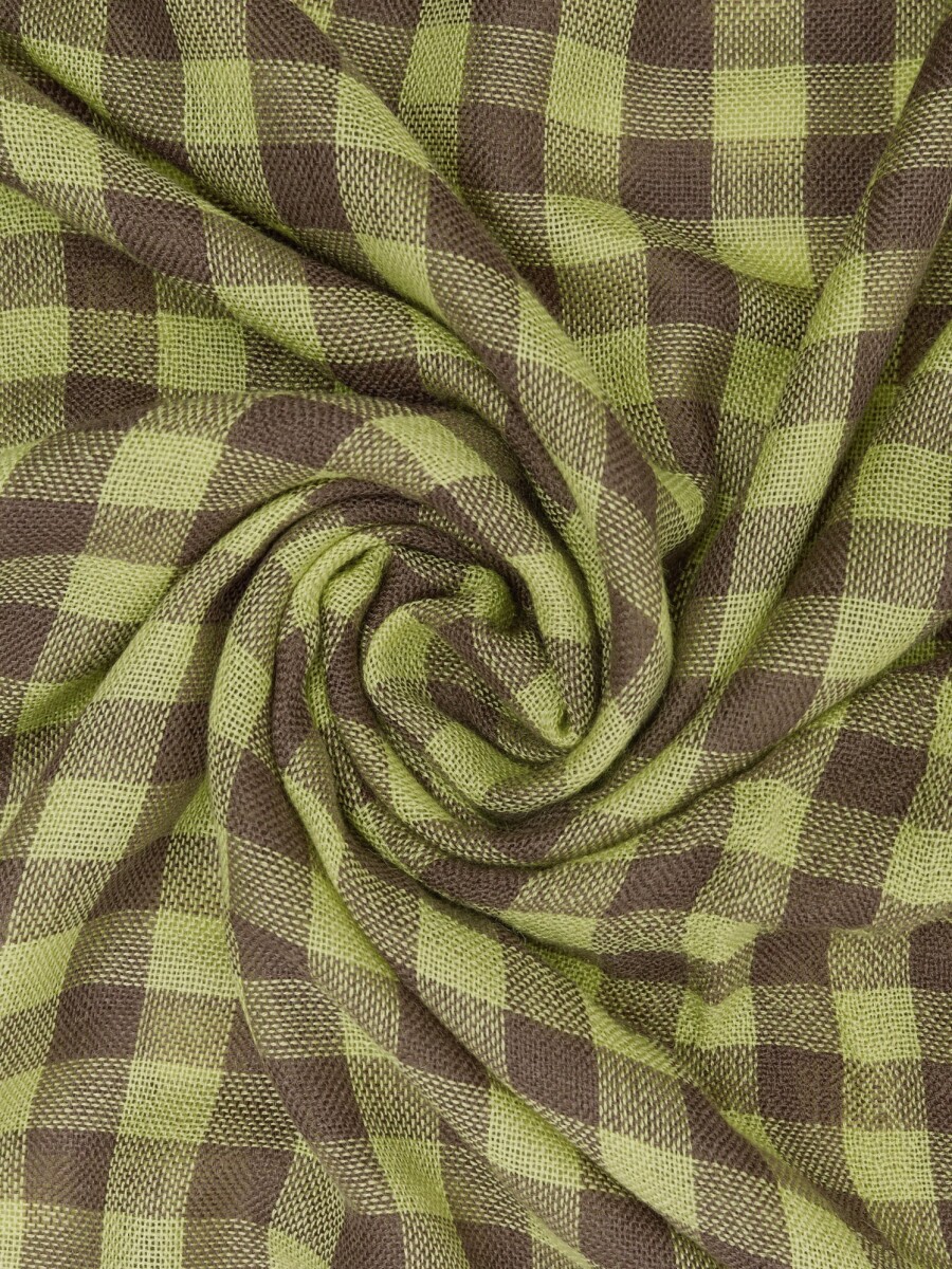 Pañuelo Jacquard A Cuadros Con Lana lima