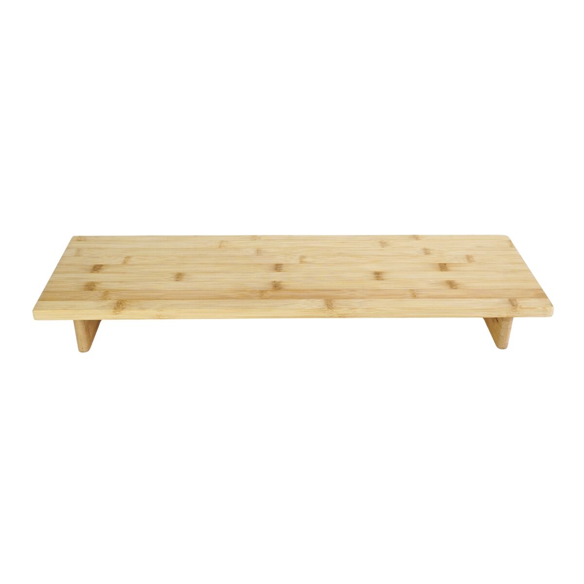 Bandeja rectangular de bamboo con pie 