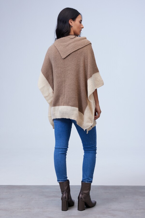 Poncho Colorblock MULTI/TOSTADO