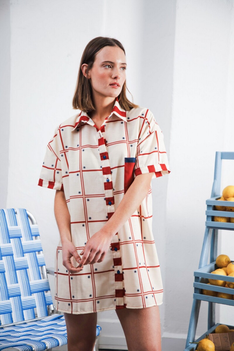 Vestido Mosaico - Crudo 